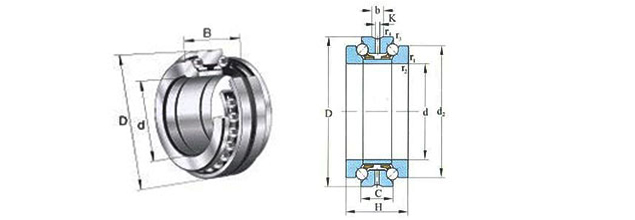 双向推力角接触球轴承图纸